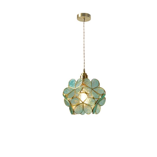 Pendant Light Glass Floral 8.7 in Warm LED Bedroom Kitchen Hanging Ceiling Lamp Adjustable Cord Modern Nordic Style | Thomler