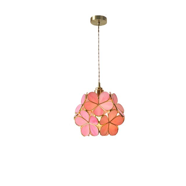 Pendant Light Glass Floral 8.7 in Warm LED Bedroom Kitchen Hanging Ceiling Lamp Adjustable Cord Modern Nordic Style | Thomler