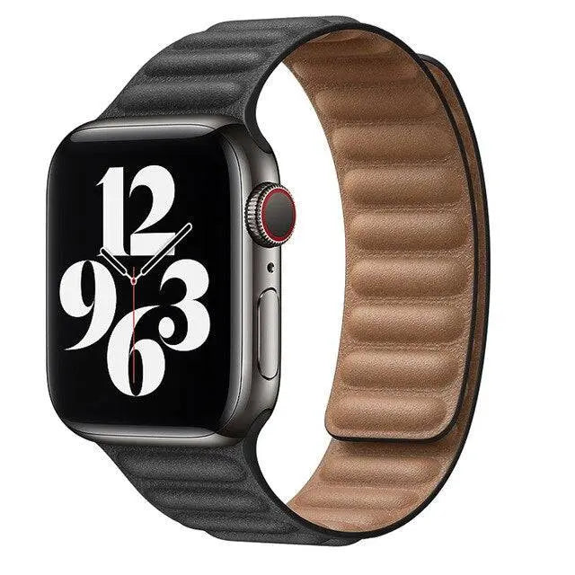 Leather Magnetic Loop Strap for Smart Watch – Adjustable Classic Band with Metal Clasp – Fits 38mm to 49mm Case Sizes | Thomler
