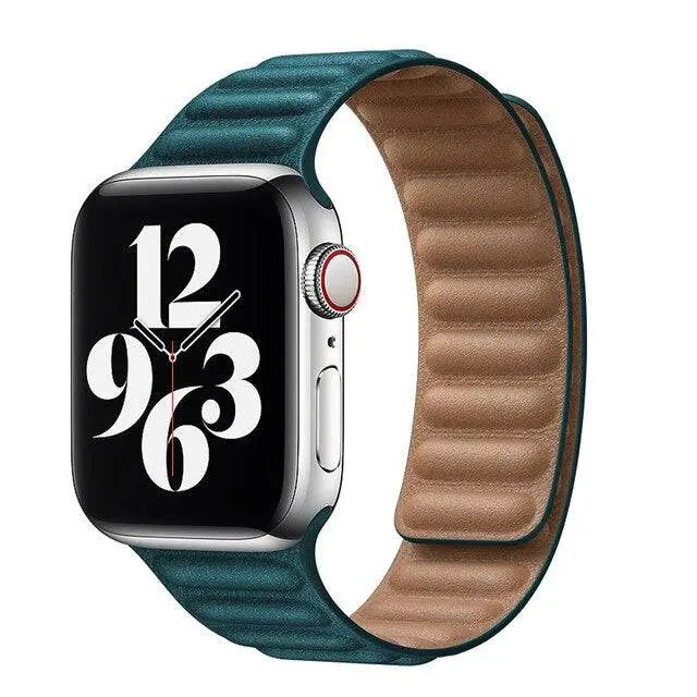 Leather Magnetic Loop Strap for Smart Watch – Adjustable Classic Band with Metal Clasp – Fits 38mm to 49mm Case Sizes | Thomler