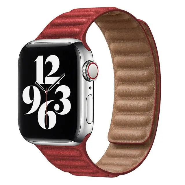 Leather Magnetic Loop Strap for Smart Watch – Adjustable Classic Band with Metal Clasp – Fits 38mm to 49mm Case Sizes | Thomler