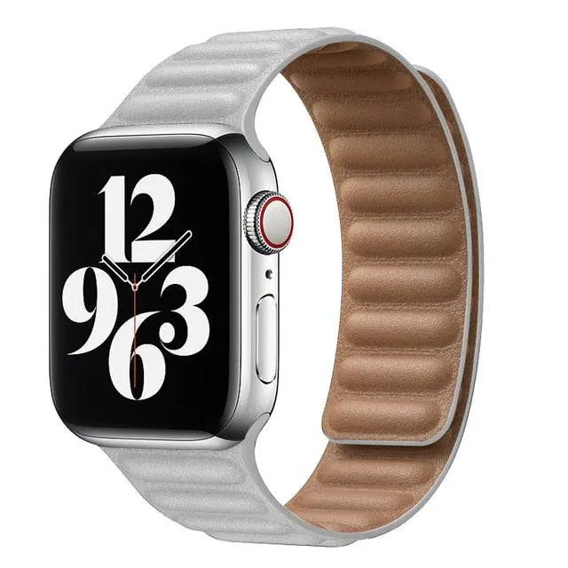 Leather Magnetic Loop Strap for Smart Watch – Adjustable Classic Band with Metal Clasp – Fits 38mm to 49mm Case Sizes | Thomler