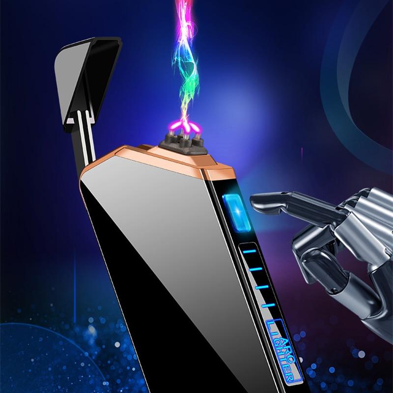 Electric Plasma Lighter USB Rechargeable Compact Black Candle Barbecue Camping Windproof Flameless Arc Ignition Pocket Lighter | Thomler