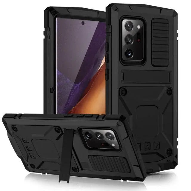 Heavy-Duty Aluminum Phone Case for Galaxy Note 20 & Note 20 Ultra – Tempered Glass Screen Guard, Built-In Kickstand, Scratch-Resistant | Thomler