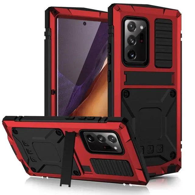 Heavy-Duty Aluminum Phone Case for Galaxy Note 20 & Note 20 Ultra – Tempered Glass Screen Guard, Built-In Kickstand, Scratch-Resistant | Thomler