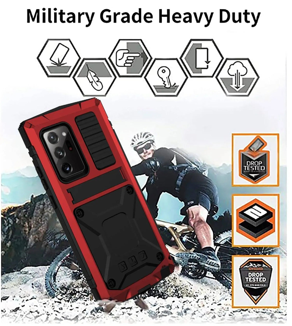 Heavy-Duty Aluminum Galaxy S21 Case with Tempered Glass Screen – Kickstand & 360° Drop Protection | Thomler