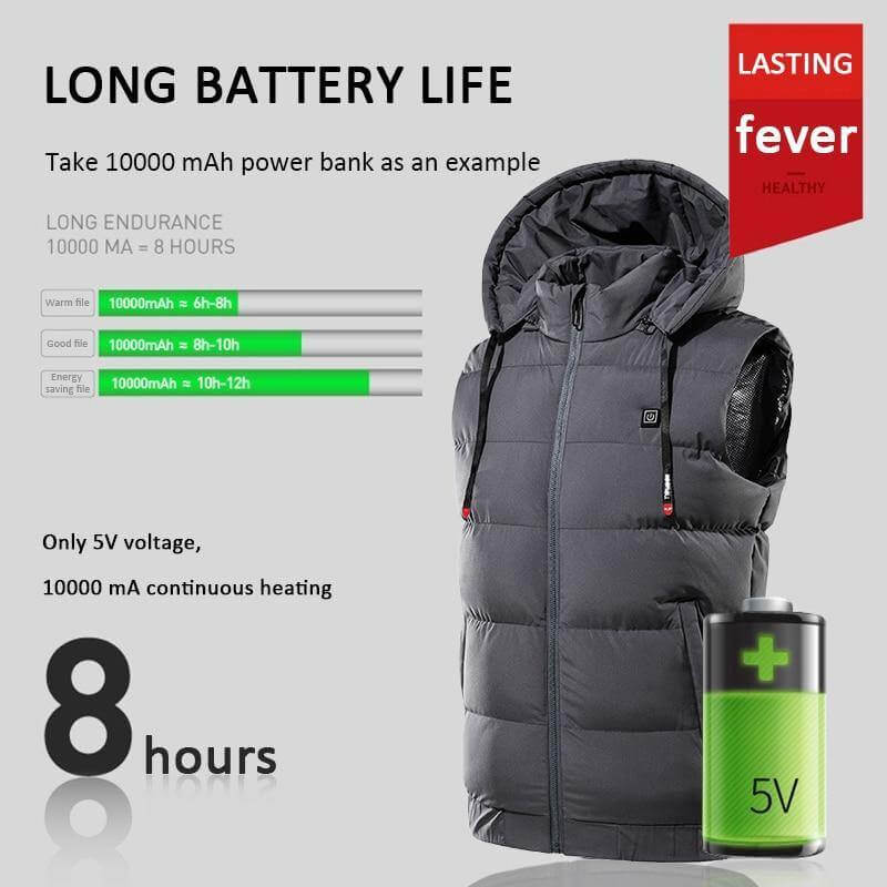 Heated Hooded Vest with USB Power Bank Pocket – Waterproof Electric Warming Jacket for Men & Women | Thomler