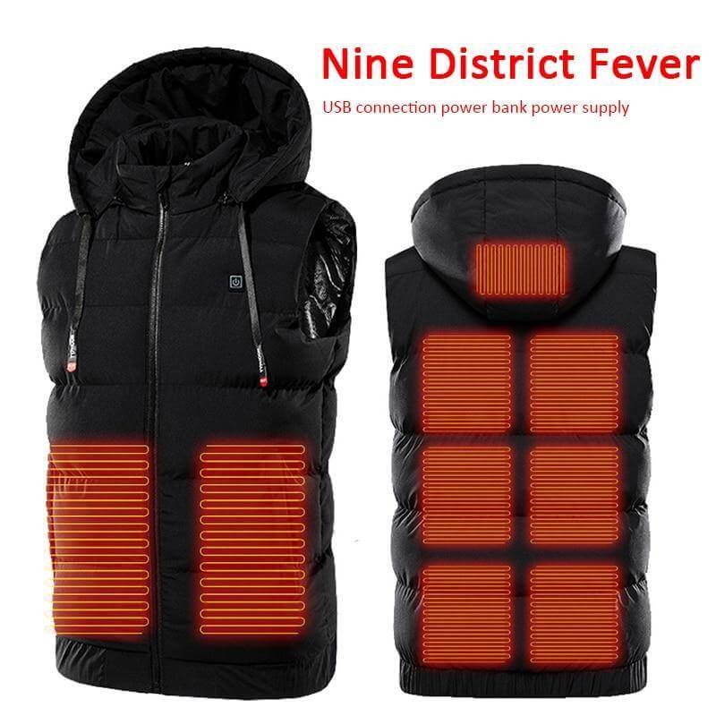 Heated Hooded Vest with USB Power Bank Pocket – Waterproof Electric Warming Jacket for Men & Women | Thomler