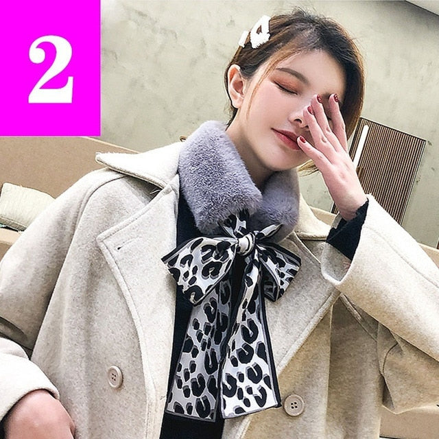 Fluffy Faux Fur Collar Scarf with Pom-Pom Accents for Women | Thomler