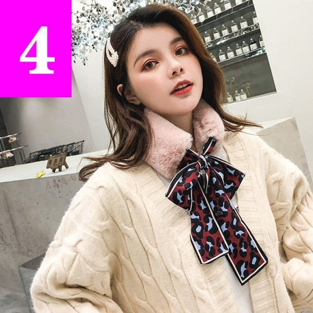 Fluffy Faux Fur Collar Scarf with Pom-Pom Accents for Women | Thomler