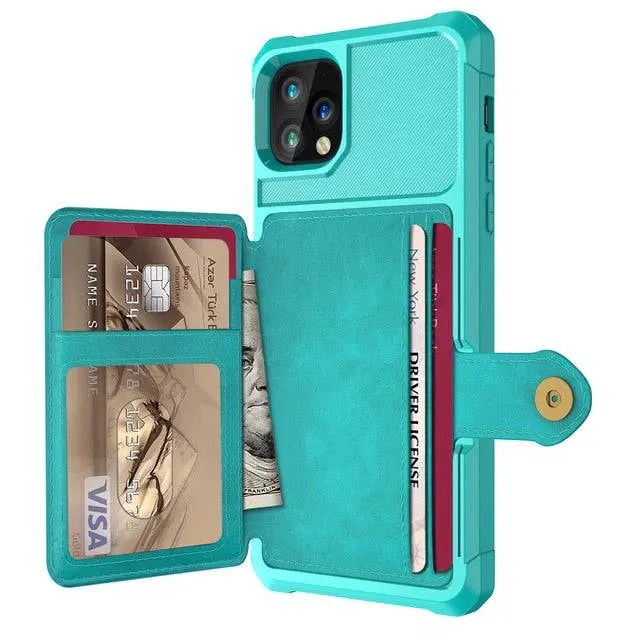 Folio Card Wallet Case with Leather-Look Texture for iPhone 12 Series – Fitted Edge Protection, Raised Camera Guard, Precise Button and | Thomler