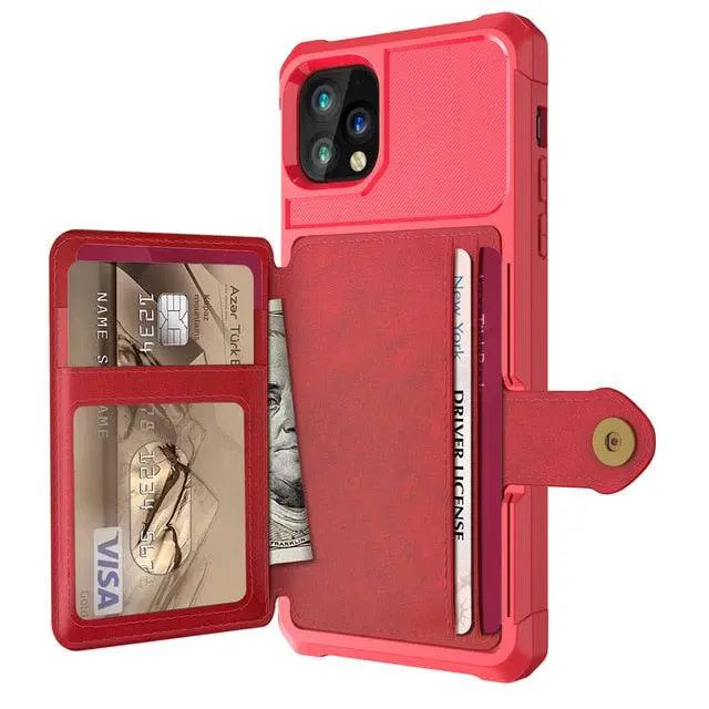 Folio Card Wallet Case with Leather-Look Texture for iPhone 12 Series – Fitted Edge Protection, Raised Camera Guard, Precise Button and | Thomler