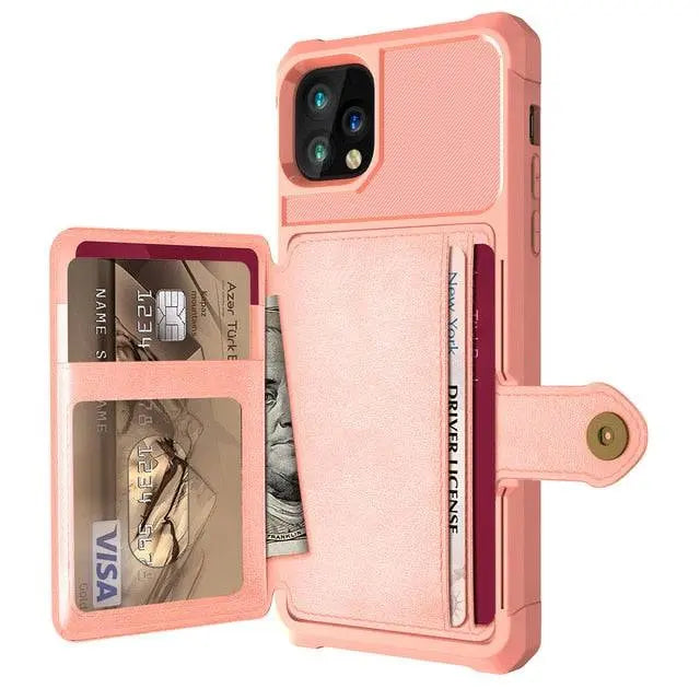 Folio Card Wallet Case with Leather-Look Texture for iPhone 12 Series – Fitted Edge Protection, Raised Camera Guard, Precise Button and | Thomler