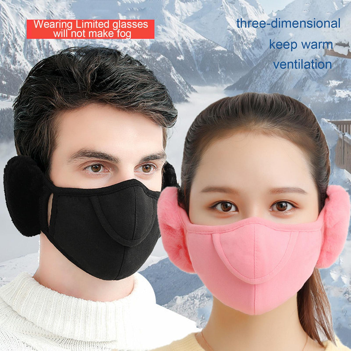 Fleece Ear Warmer Headband with Face Guard - Winter Neck Gaiter for Outdoor Sports & Cold Weather Protection | Thomler