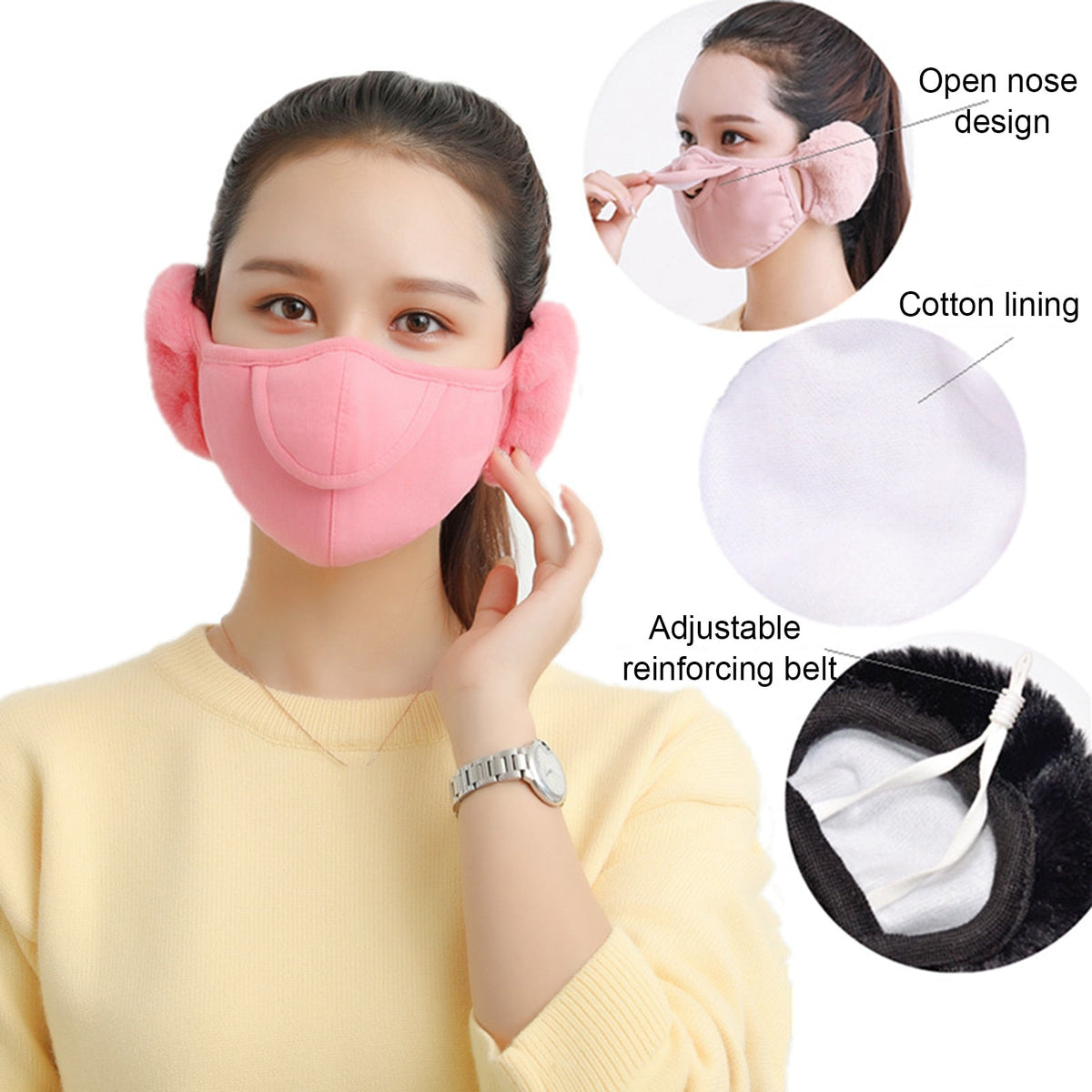 Fleece Ear Warmer Headband with Face Guard - Winter Neck Gaiter for Outdoor Sports & Cold Weather Protection | Thomler