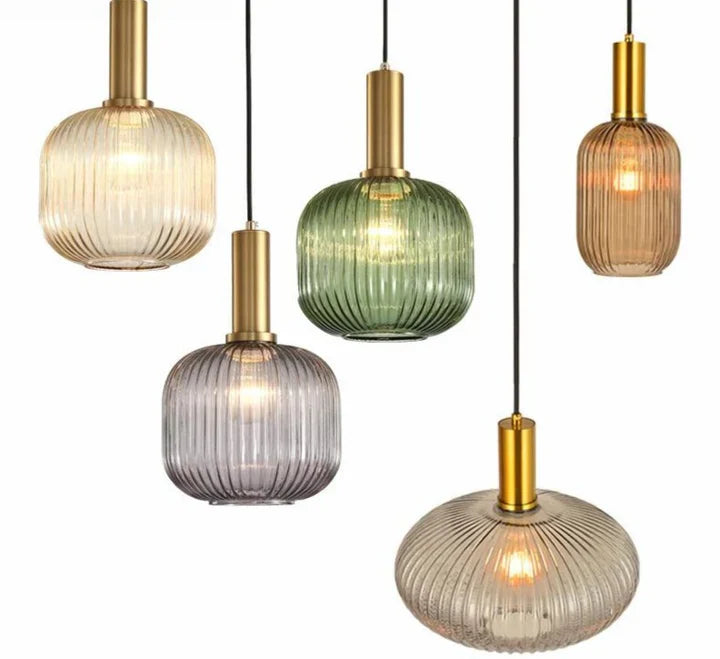 Pendant Light Glass 11.8 in E27 Colored Dining Room Kitchen Island Hanging Ceiling Fixture Vintage Retro | Thomler