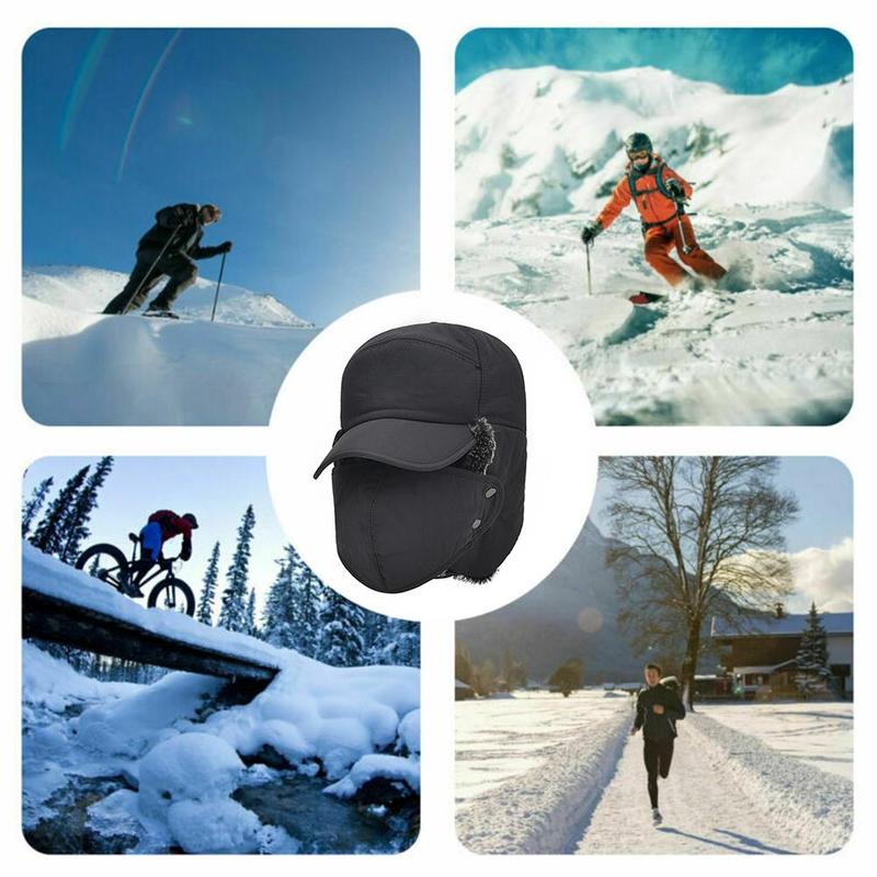 Fleece-Lined Trapper Hat with Detachable Face Mask – Windproof Full Coverage Winter Beanie for Skiing, Snowboarding & Cold Weather | Thomler