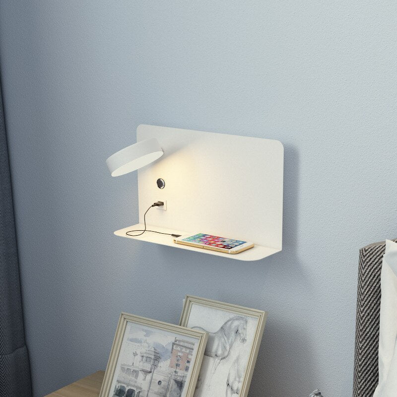 Bedside Reading Light with Built-In USB Charger & 3 Color Modes – Swivel Wall Mount for Bedroom, Office & Living Room | Thomler
