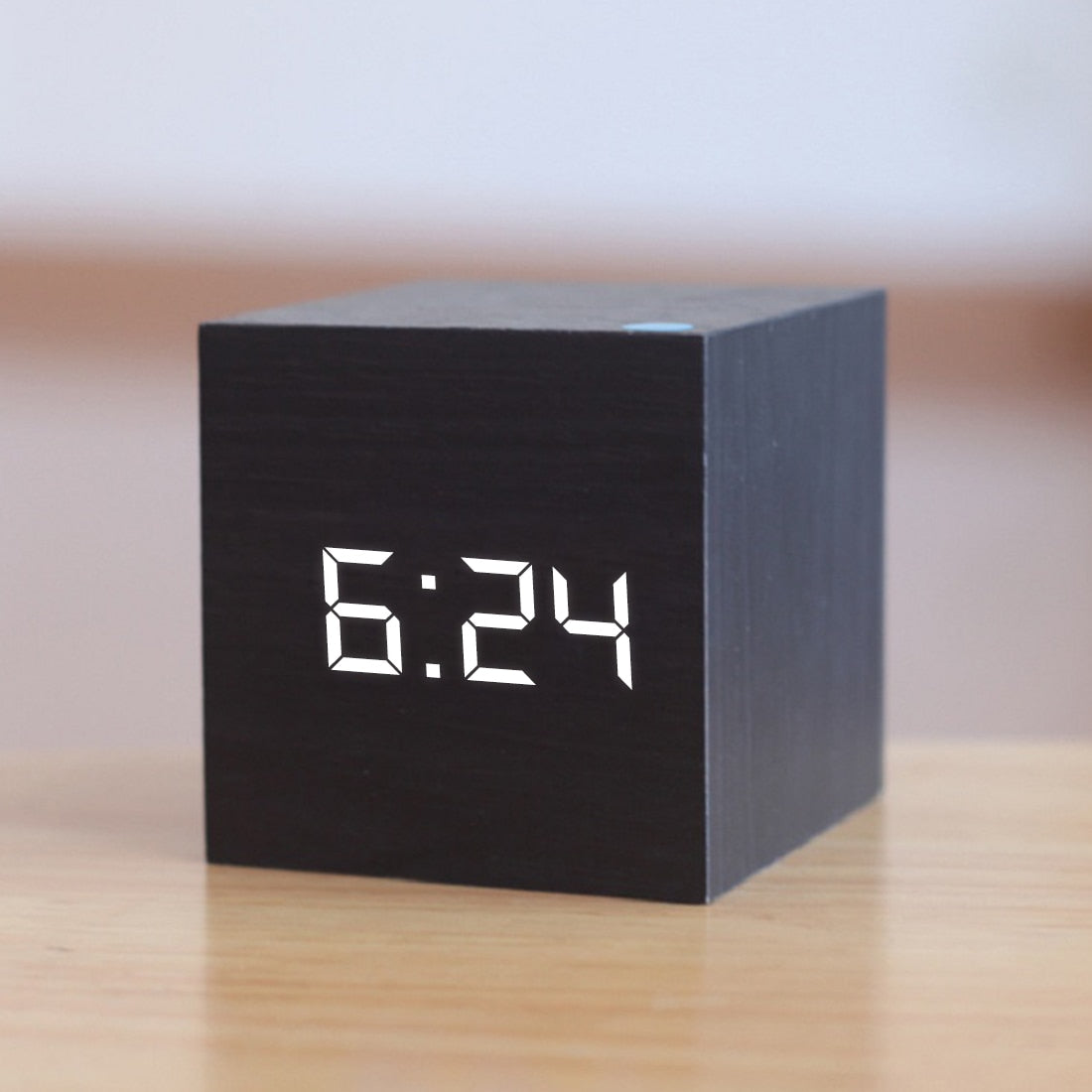Voice-Activated Digital Alarm Clock with LED Display | Cube Design Bedside Clock for Bedroom, Office & Nightstand | Thomler