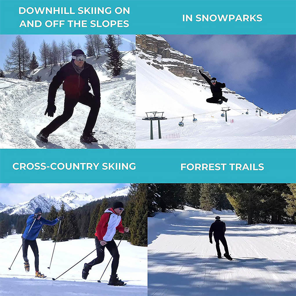 Compact Adjustable Ski Skates for Boots – Portable Snow Blades for Winter Fun, One Size Fits Most US 6-12 | Thomler