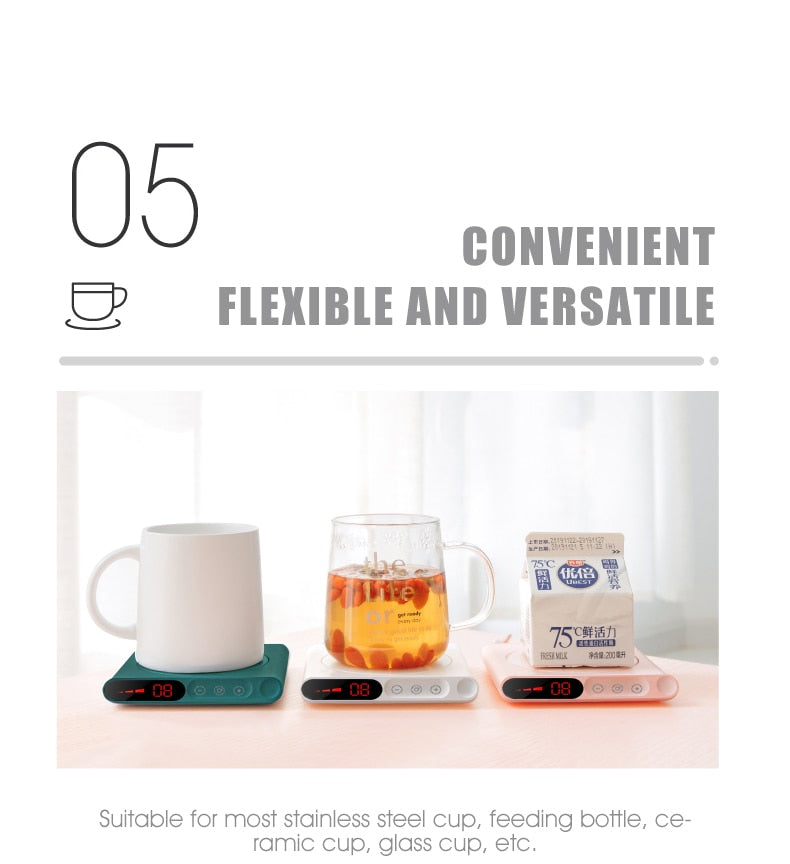 USB-Powered Desktop Mug Warmer with Timer & Temperature Control – Keep Coffee & Tea Hot | Thomler