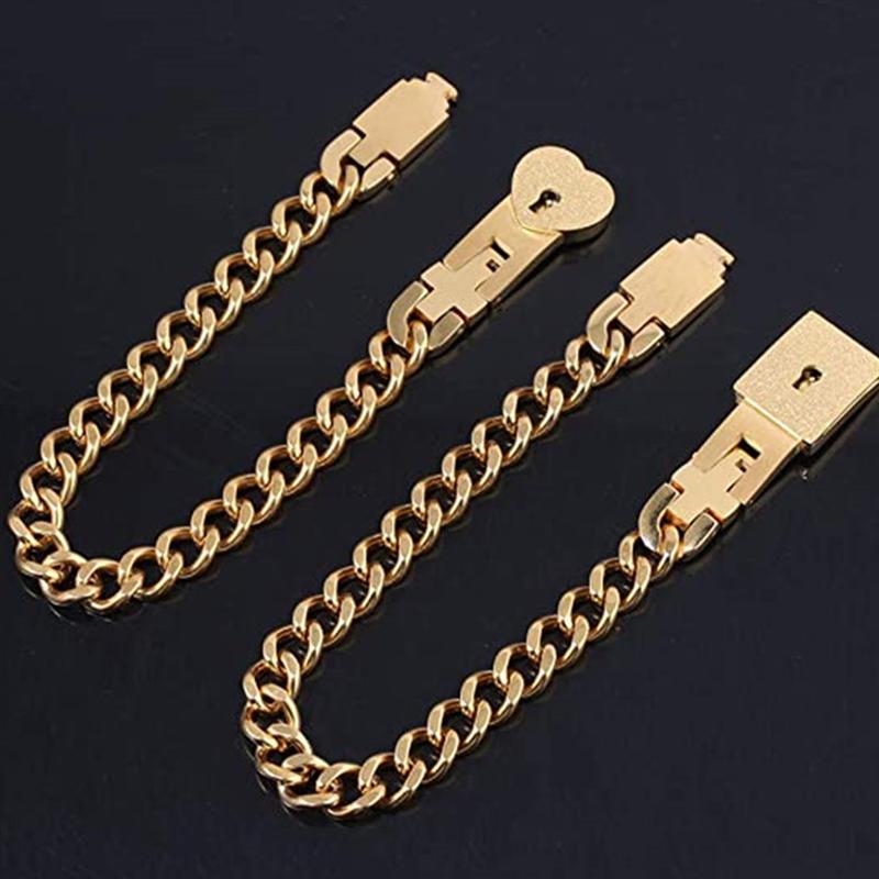 Couples Lock & Key Bracelet Set in Stainless Steel for Him & Her | Matching Jewelry Gift for Boyfriend Girlfriend Anniversary Valentine's Da | Thomler