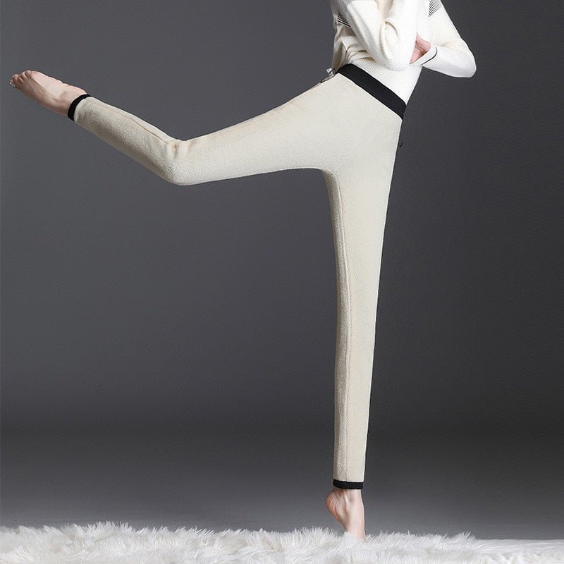 Fleece-Lined High-Waist Leggings for Women – Thermal Insulated Stretchy Pants for Cold Weather & Active Wear | Thomler