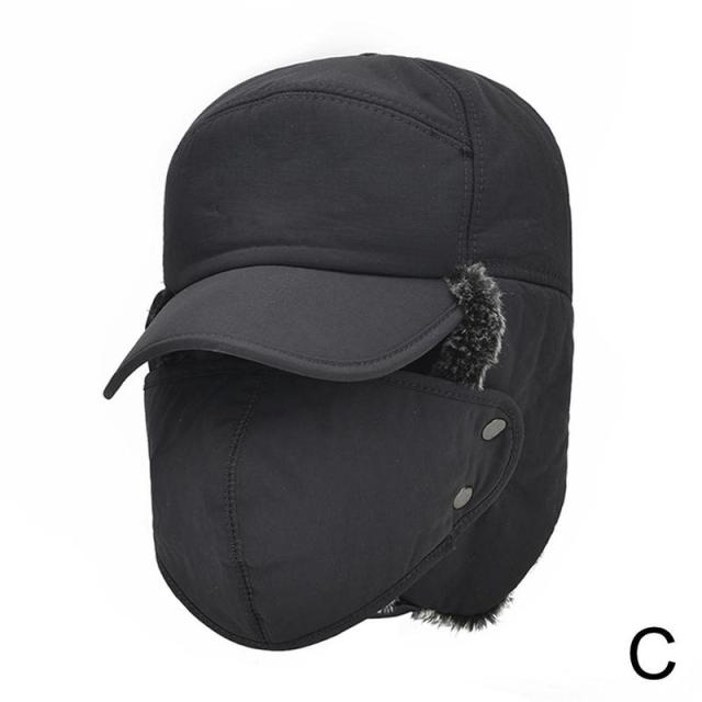 Fleece-Lined Trapper Hat with Detachable Face Mask – Windproof Full Coverage Winter Beanie for Skiing, Snowboarding & Cold Weather | Thomler