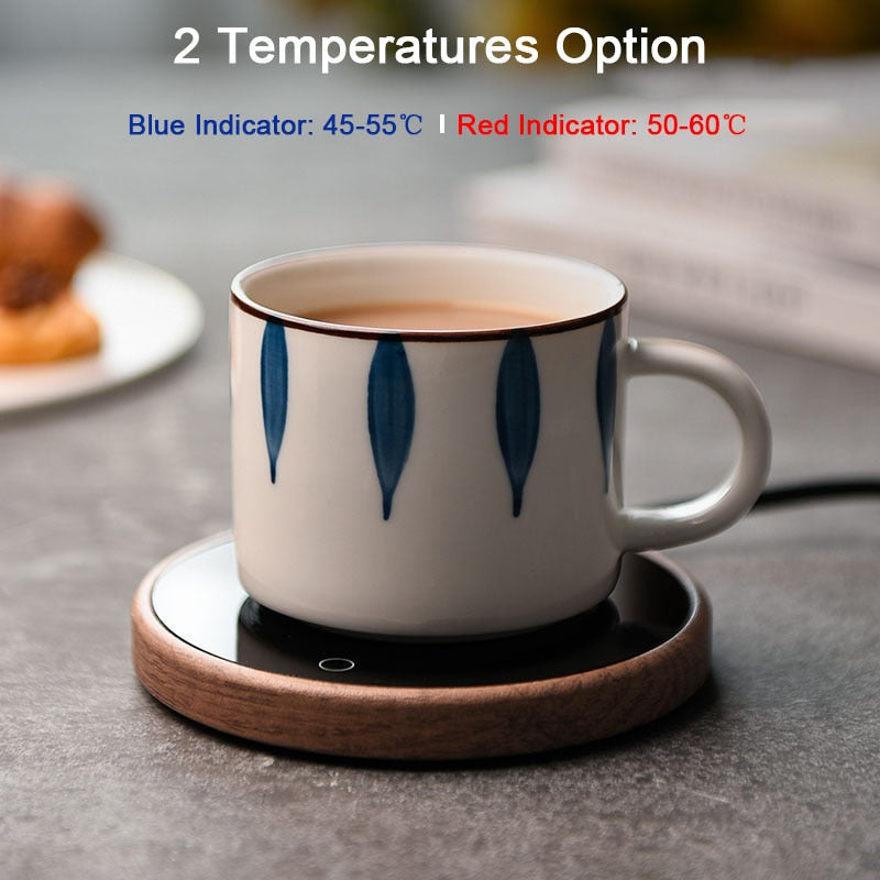 Electric Coffee Cup Warmer Plate with Adjustable Heat Settings & 8-Hour Timer for Desk, Office & Home | Thomler