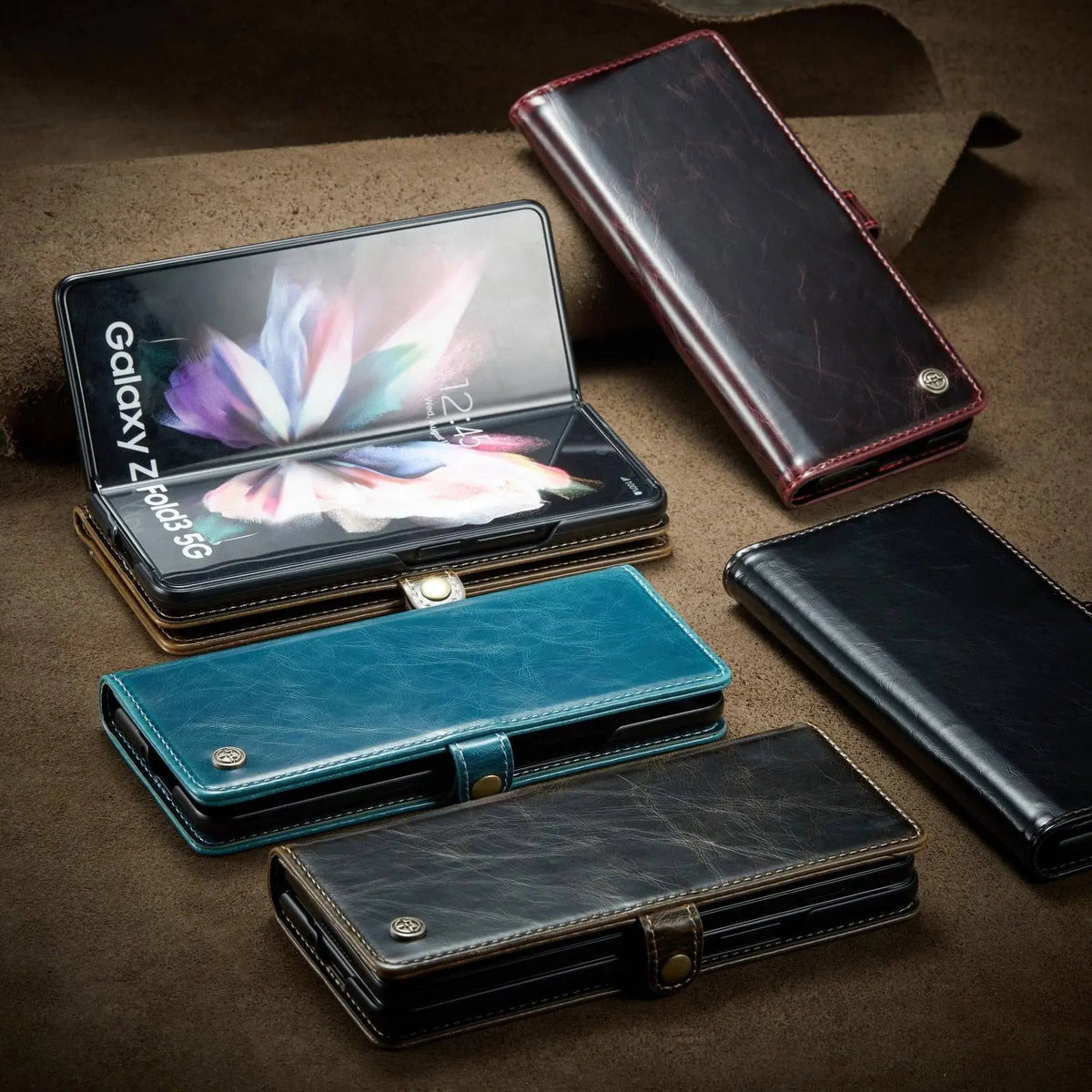 Folio Wallet Case for Samsung Galaxy Z Fold 3 – Genuine Leather Cover with Card Slots for Samsung Z Fold 3 5G – Full Protection Phone Pouch | Thomler