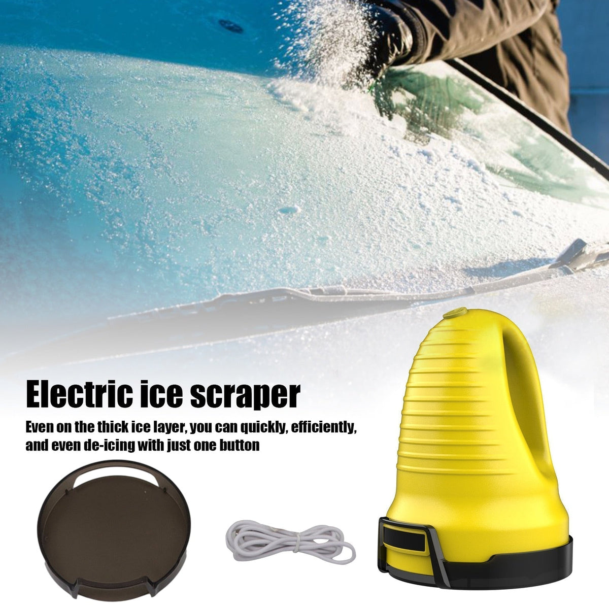 Battery-Powered Ice Scraper for Windshield Frost Removal – Electric Snow Tool for Cars, Trucks & SUVs in Winter Weather | Thomler