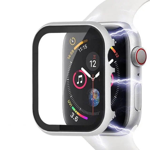 Protective Metal Bumper Frame for Apple Watch Series 7/8/9 – 41mm & 45mm Hard Shell Guard with Tempered Glass | Thomler