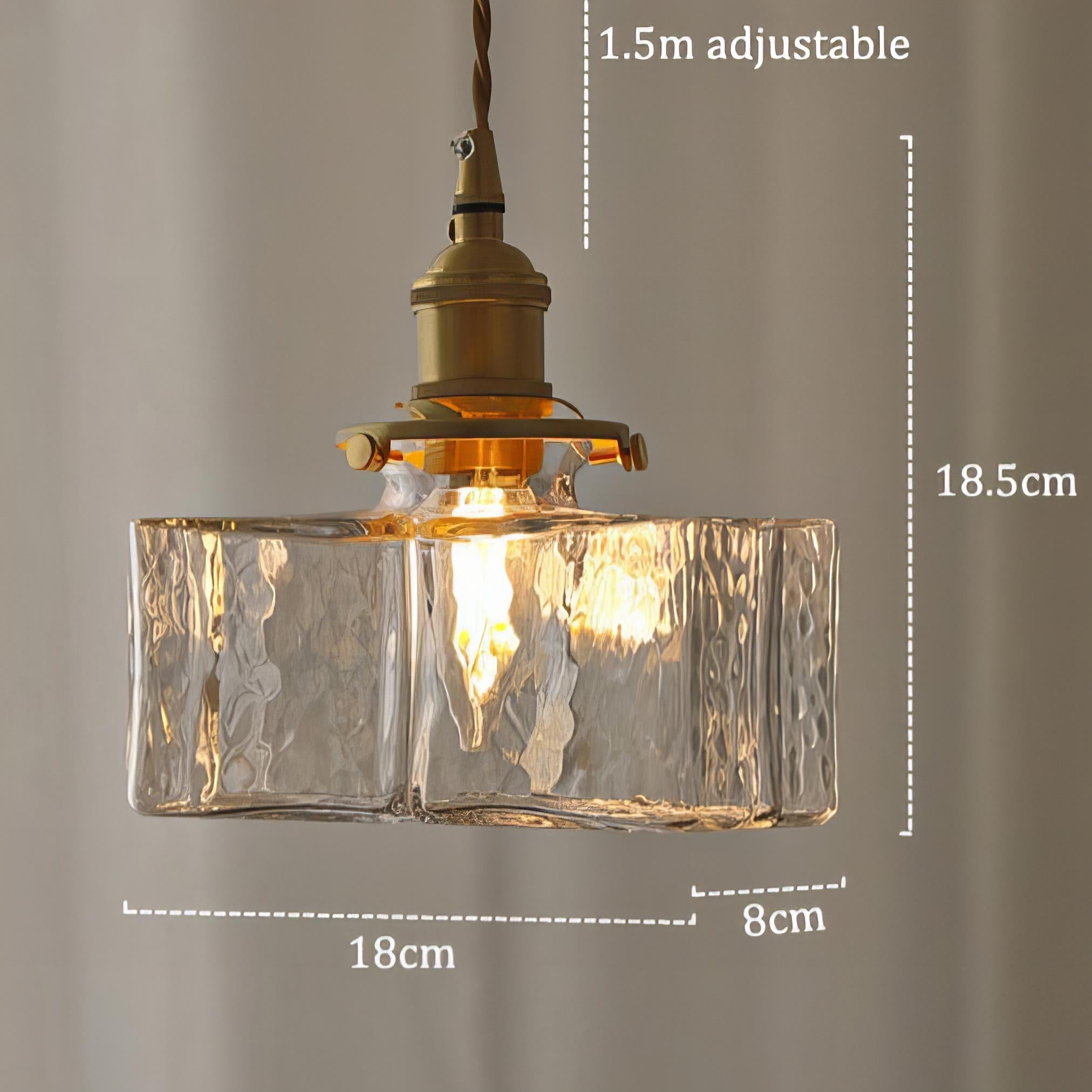 Pendant Light Glass 25.0 cm Transparent Brass Dining Room Kitchen Island Ceiling Lamp | Thomler