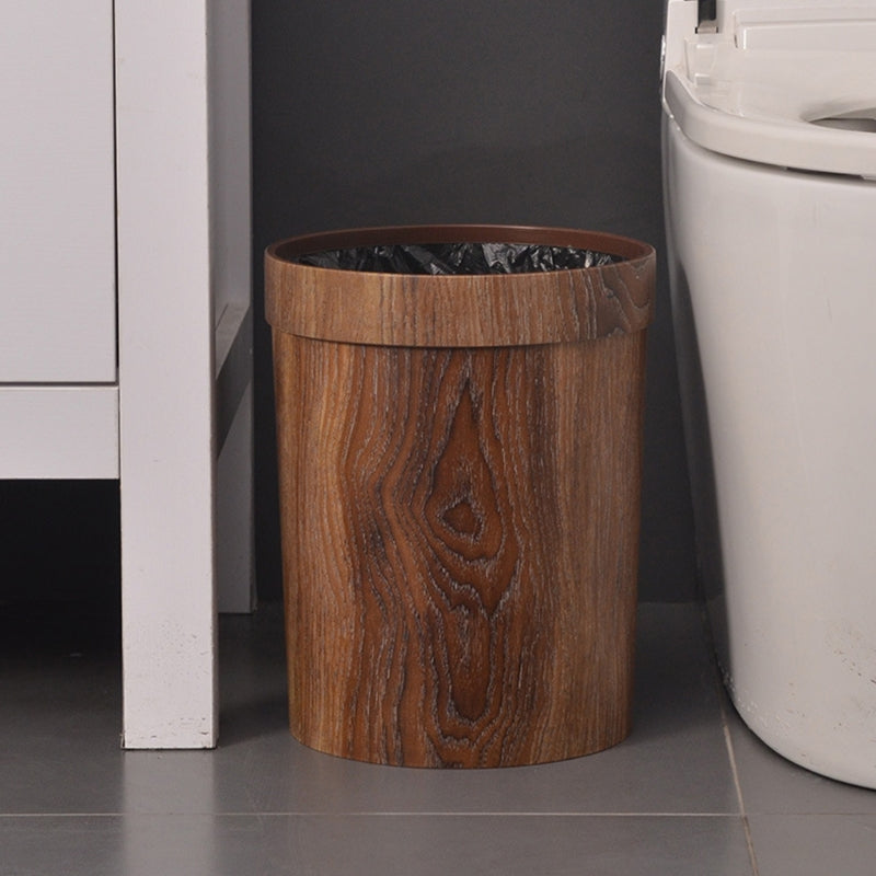 Compact Wooden-Look Wastebasket with Hidden Liner Ring – 8 Liter Capacity | Thomler