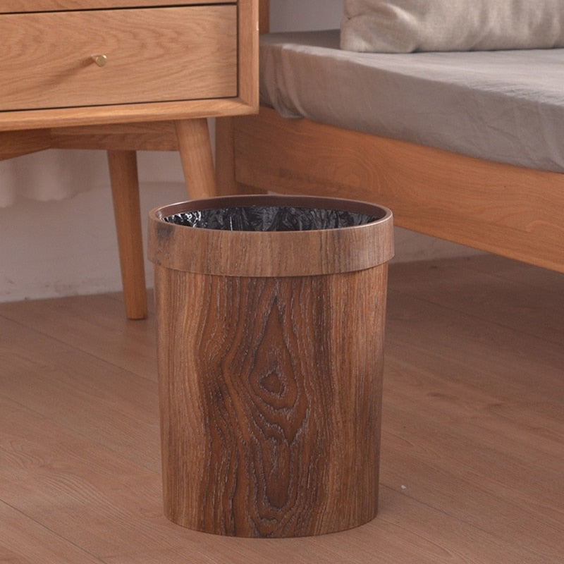 Wooden Waste Basket with Lid – Scandinavian Trash Can for Kitchen Bathroom Office | Thomler