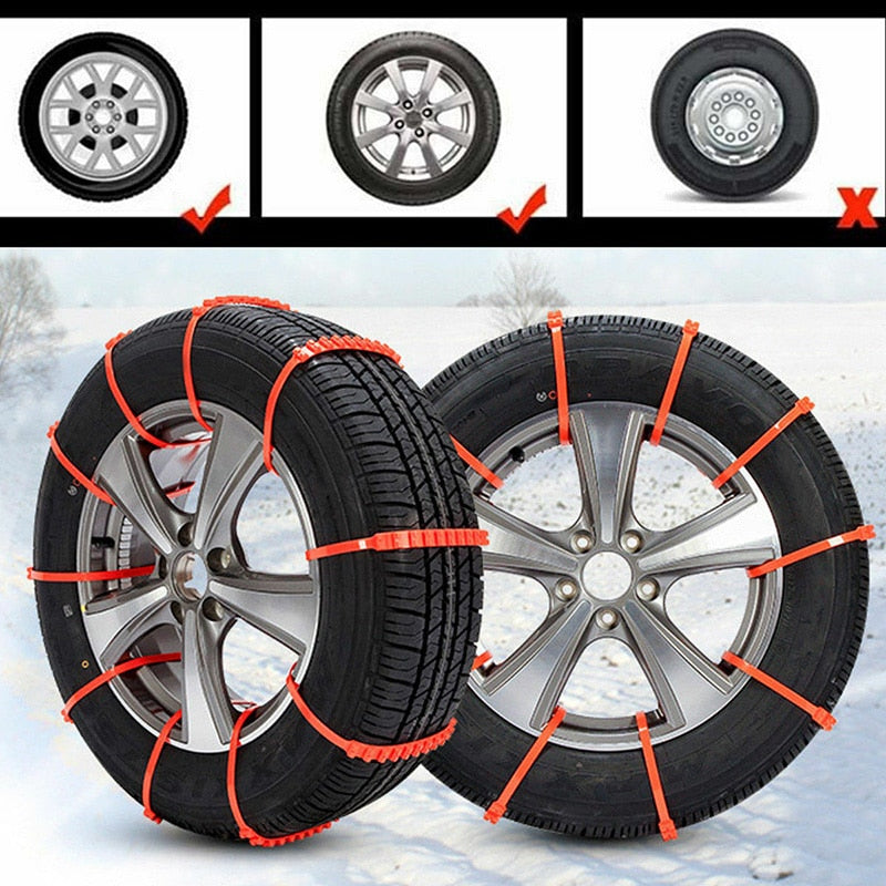 Emergency Tire Traction Straps for Snow, Ice & Mud – Universal Fit Anti-Slip Car Chains for Winter Driving | Thomler