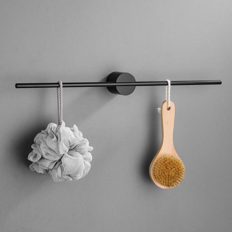 Adjustable Towel Bar Rack with Brushed Aluminum Finish for Modern Bathrooms | Wall-Mounted Storage Organizer | Thomler