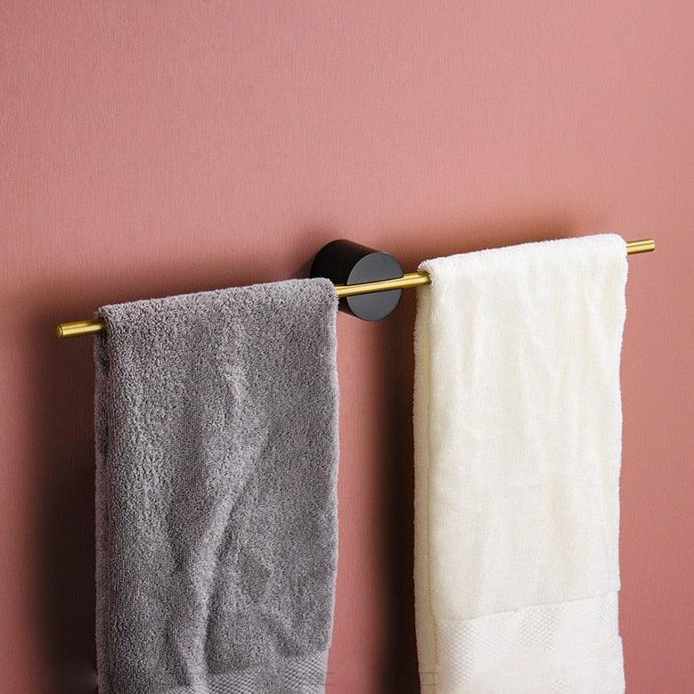 Adjustable Towel Bar Rack with Brushed Aluminum Finish for Modern Bathrooms | Wall-Mounted Storage Organizer | Thomler