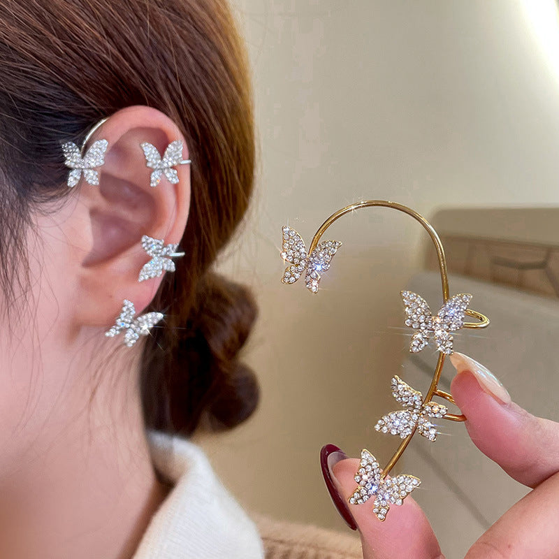 Non-Pierced Clip-On Earrings for Women Botanical Branch Design Cubic Zirconia Copper Fashion Jewelry Adjustable Fit Wedding Party Everyday W | Thomler