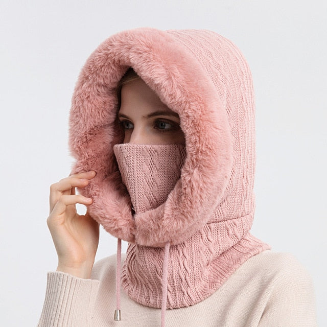 Insulated Winter Hood Hat with Visor – Fleece-Lined Stretch-Fit Beanie for Cold Weather | Thomler