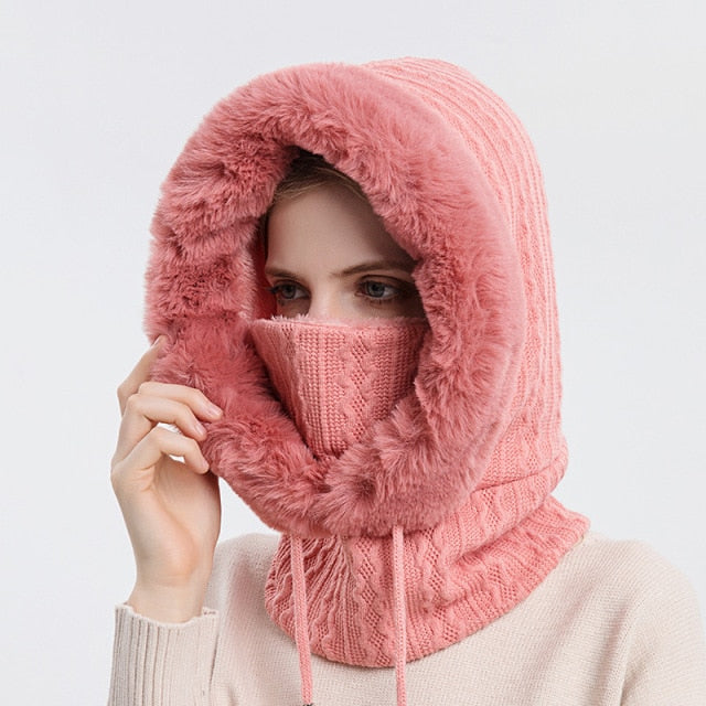 Insulated Winter Hood Hat with Visor – Fleece-Lined Stretch-Fit Beanie for Cold Weather | Thomler