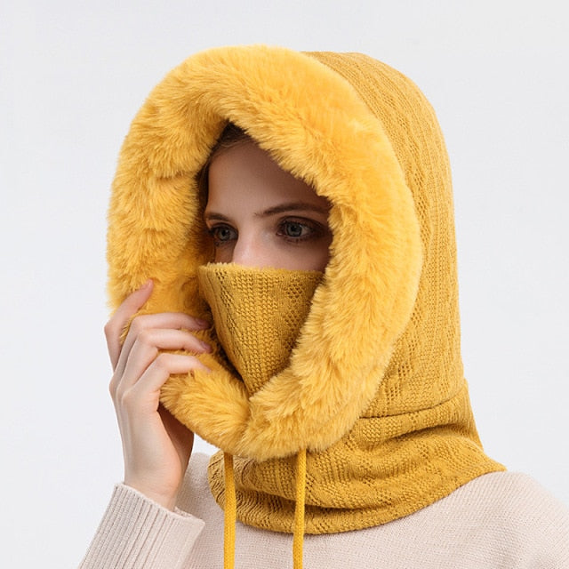 Insulated Winter Hood Hat with Visor – Fleece-Lined Stretch-Fit Beanie for Cold Weather | Thomler