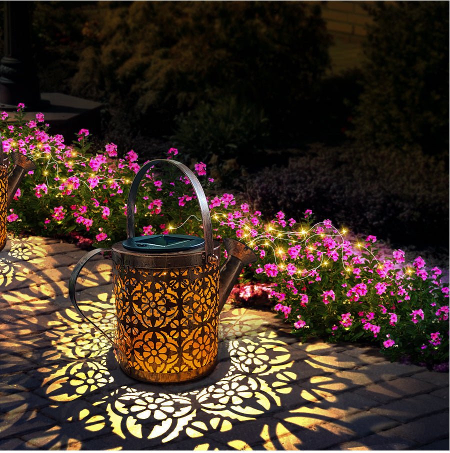 Solar Waterfall String Light Stake for Garden & Patio Outdoor Decor 31.5 in with Warm LED Copper Wire Auto On/Off Yard Lighting | Thomler