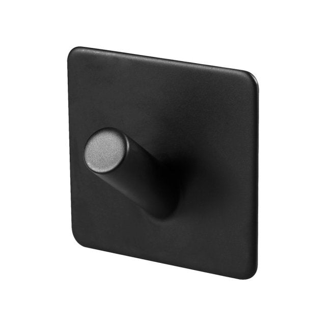 Wall Hook Stainless Steel Self Adhesive Black Bathroom Kitchen Towel Key Holder No Drill Minimalist Storage Organiser | Thomler