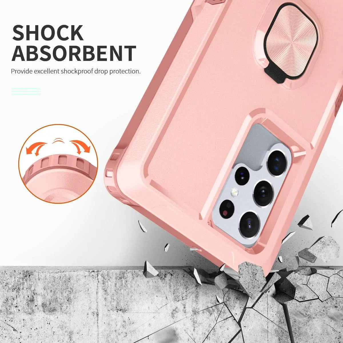 Rugged Armor Galaxy S22 Case with Kickstand – 360° Drop Protection, Shock-Absorbing Frame for S22, Plus & Ultra | Thomler