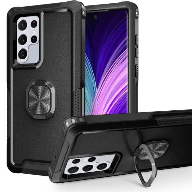 Rugged Armor Galaxy S22 Case with Kickstand – 360° Drop Protection, Shock-Absorbing Frame for S22, Plus & Ultra | Thomler