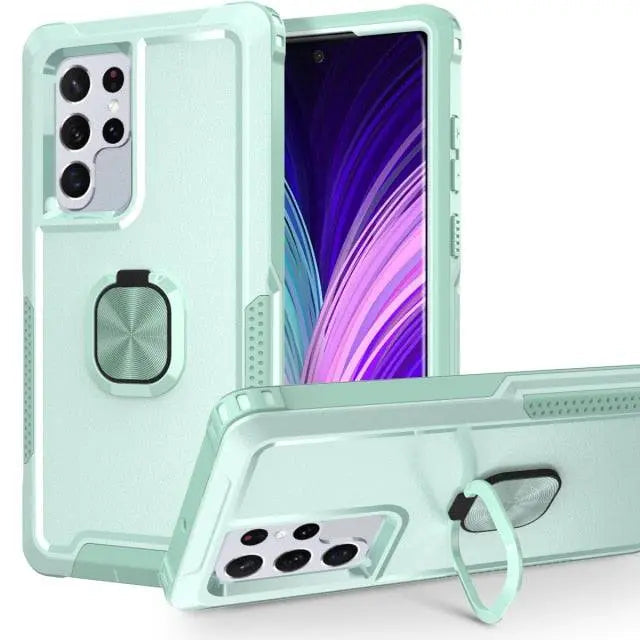 Rugged Armor Galaxy S22 Case with Kickstand – 360° Drop Protection, Shock-Absorbing Frame for S22, Plus & Ultra | Thomler
