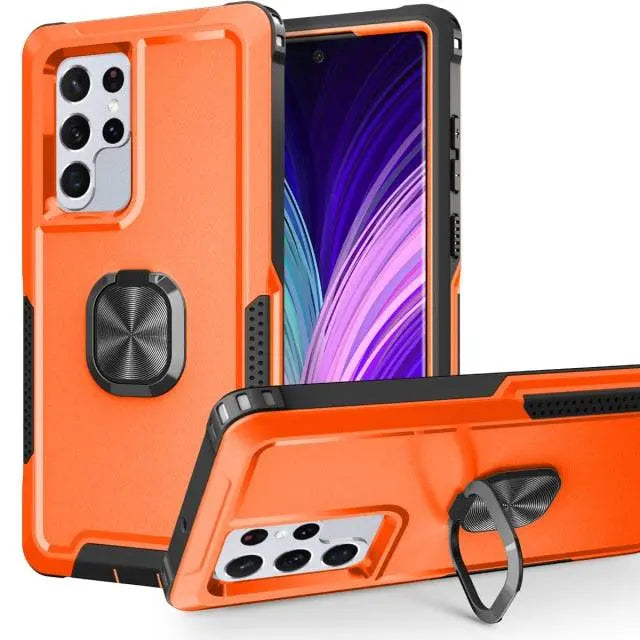 Rugged Armor Galaxy S22 Case with Kickstand – 360° Drop Protection, Shock-Absorbing Frame for S22, Plus & Ultra | Thomler
