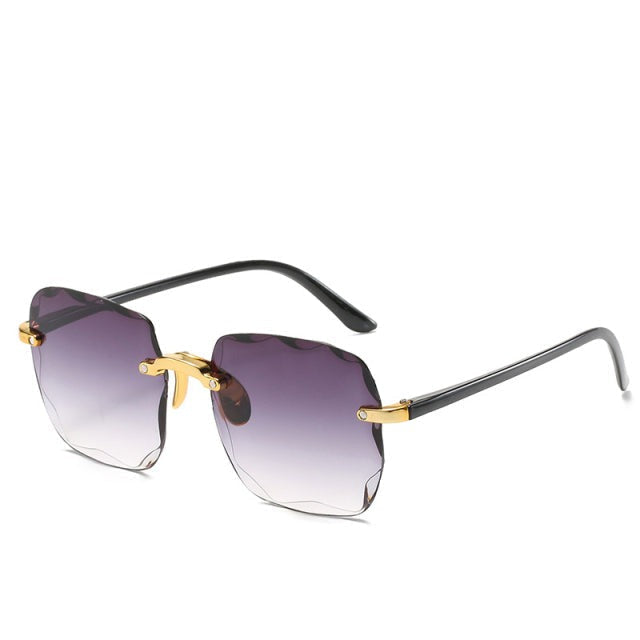 Rimless Rectangle Sunglasses with UV400 Protection – Lightweight Vintage Eyewear for Women & Men | Thomler