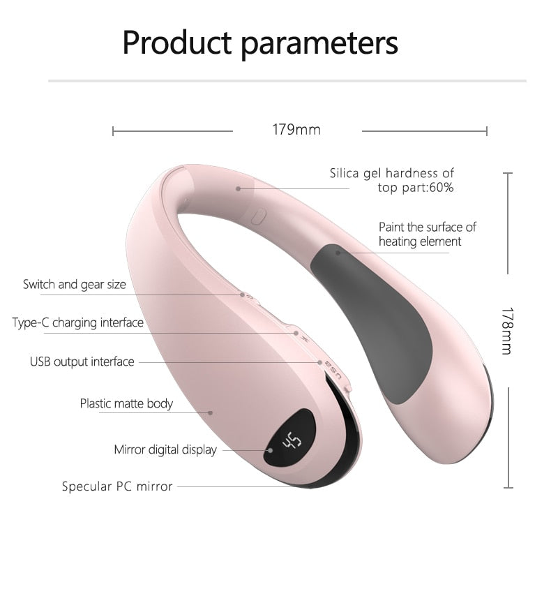 Rechargeable Wearable Neck Heater with Temperature Control & Digital Display for Winter | Thomler